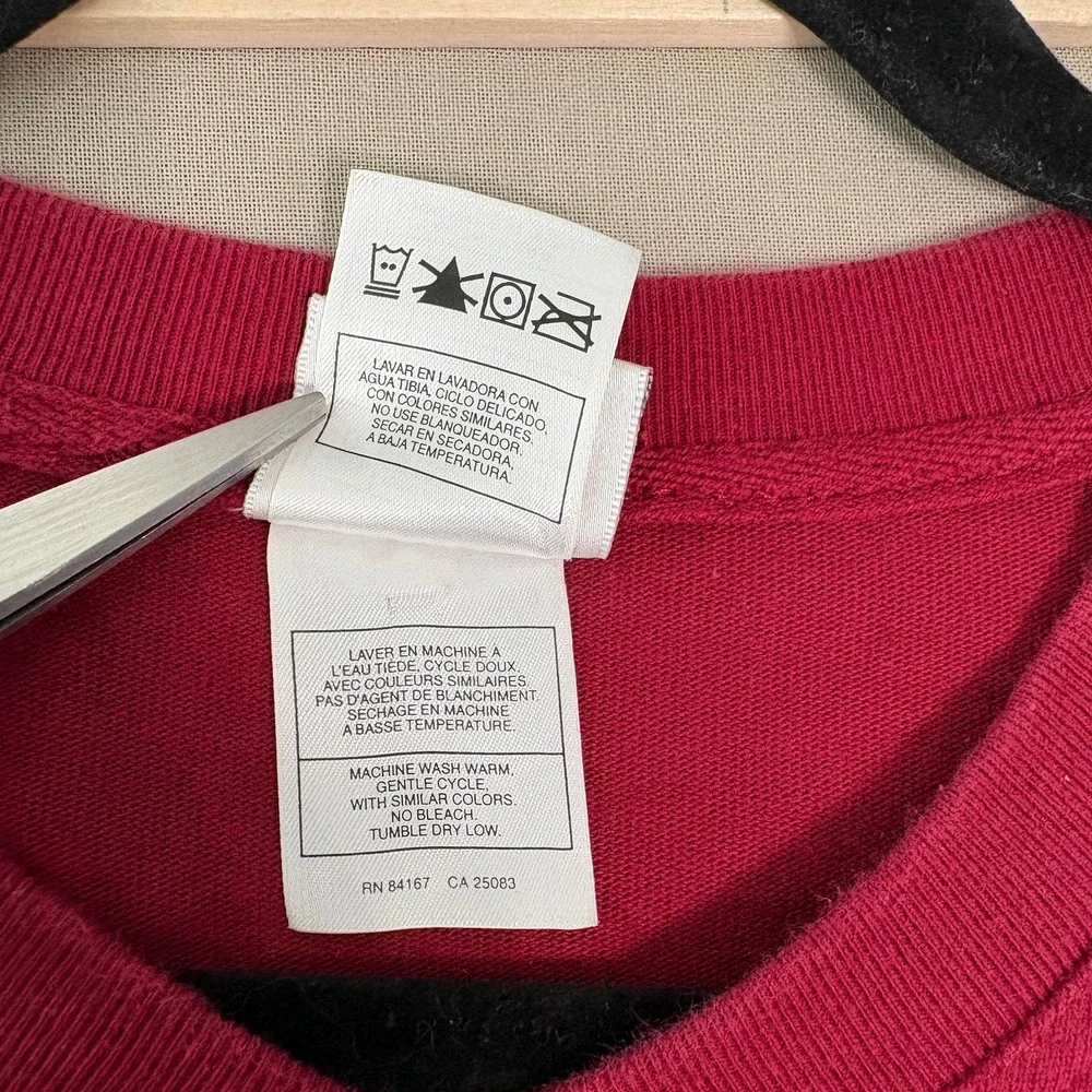 Vintage The Disney Store Mickey's Ski Lodge Rugby Shirt Mens Large Red V-Neck